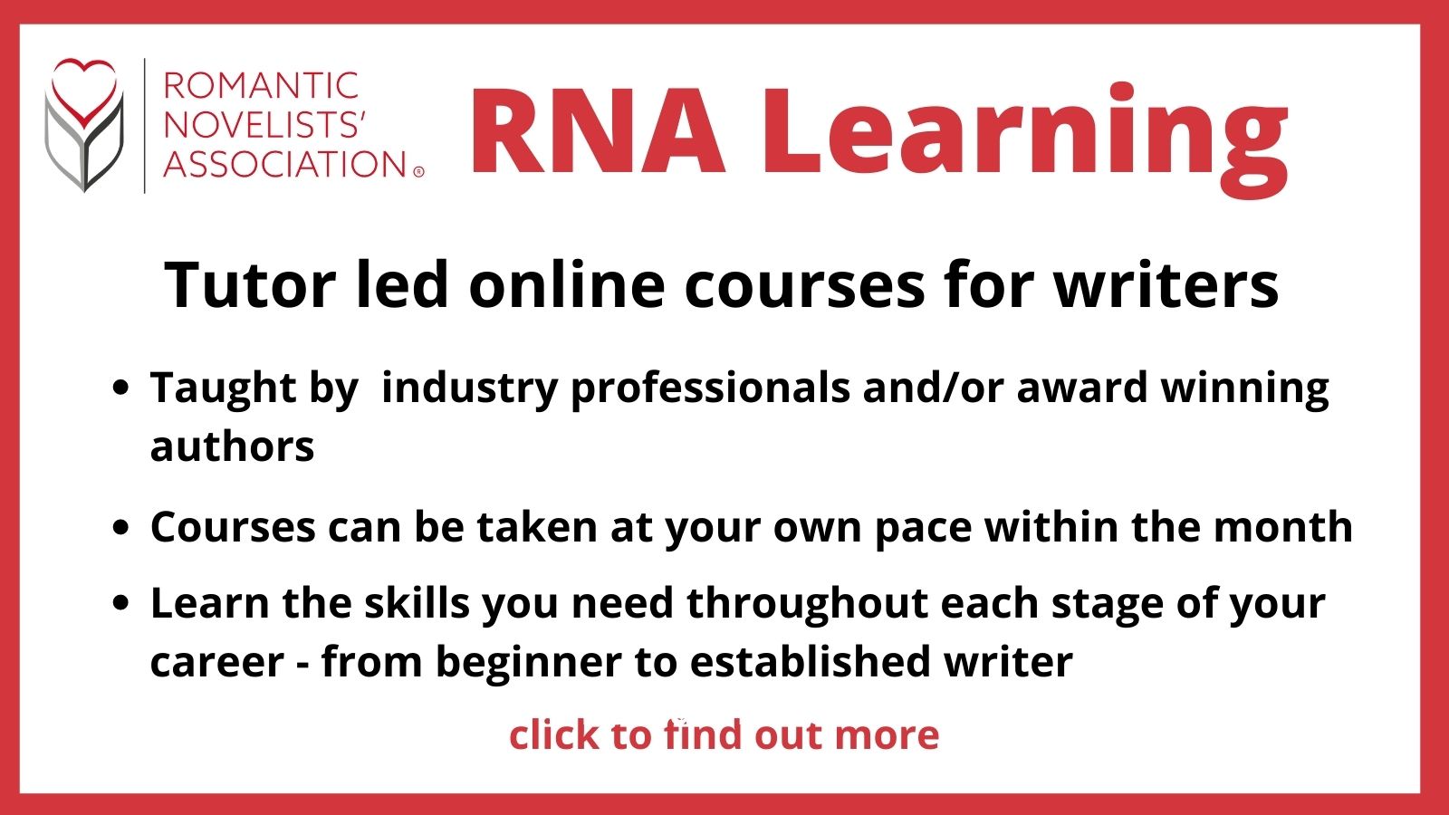 RNA Learning courses ad - click to find out more