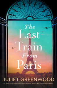 Cover of Last train from paris eiffel tower viewed through a window, pink and turquoise sky