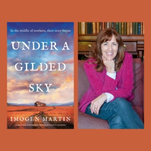 Author Imogen Martin with her book Under a Gilded Sky